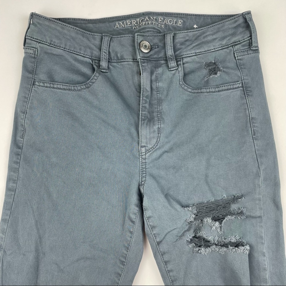 American Eagle Gary Distressed Hi Rise Skinny Jeans Size 6 - Picture 2 of 7
